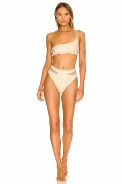 Camila Coelho Caprice High Waist Bottom In Light Beige -CAMILA COELHO Shop COEL WX135 V4