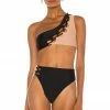 Camila Coelho Andres Top In Black & Nude -CAMILA COELHO Shop COEL WX46 V1