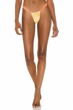 Camila Coelho Alipha Bottom In Orange & Yellow Palm