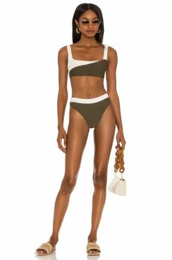 Camila Coelho Santos Top In Ivory & Sage -CAMILA COELHO Shop COEL WX68 V4